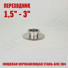 Переходник кламп-кламп укороченный 1,5" - 3"